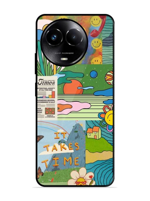 Groovy Vibes Glossy Soft Edge Case for Realme C67 (5G) Chachhi