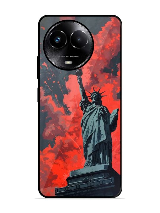 Lady Liberty'S Firework Finale Glossy Soft Edge Case for Realme C67 (5G) Chachhi