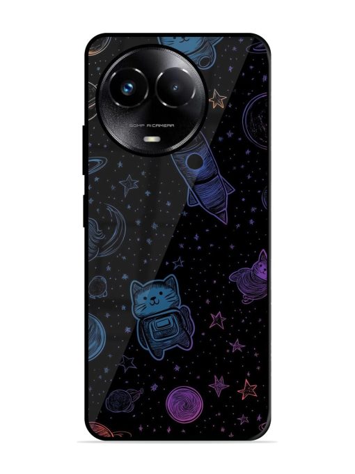 Cosmic Cat Chaos Glossy Soft Edge Case for Realme C67 (5G)