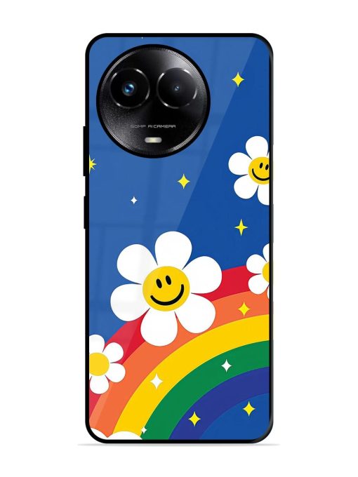 Happy Daisies And Rainbow Sky Glossy Soft Edge Case for Realme C67 (5G) Chachhi