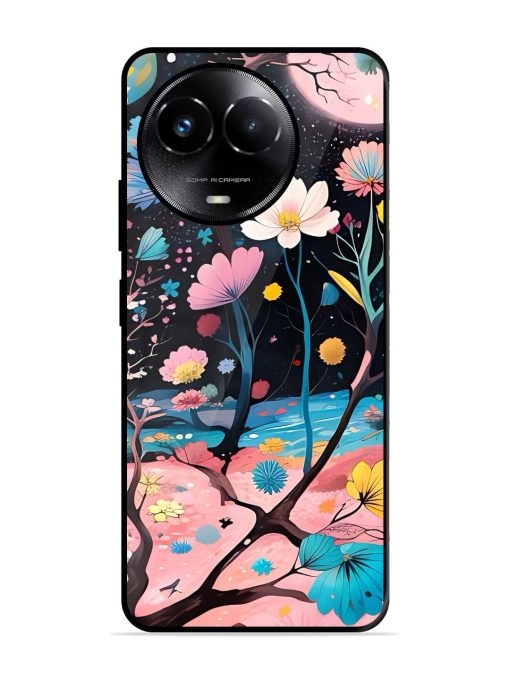 Cosmic Bloom Glossy Soft Edge Case for Realme C67 (5G) Chachhi