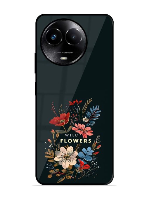 Dark Floral Glossy Soft Edge Case for Realme C67 (5G) Chachhi