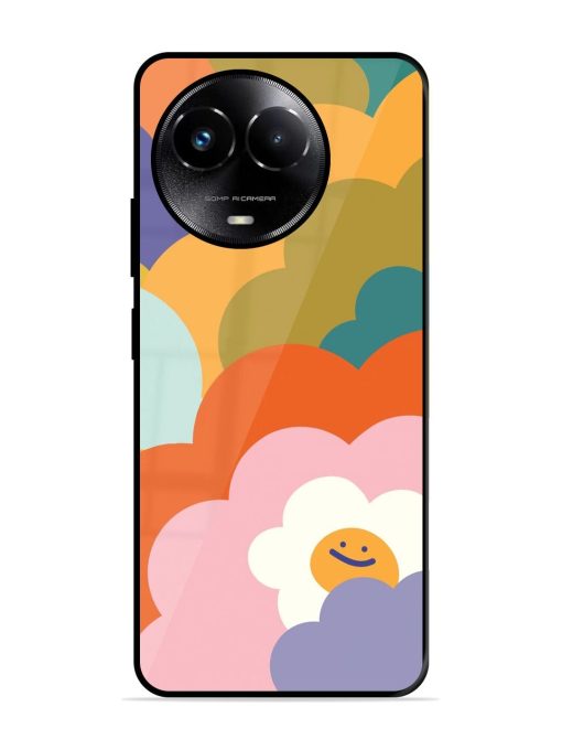 Happy Flower Power Glossy Soft Edge Case for Realme C67 (5G) Chachhi