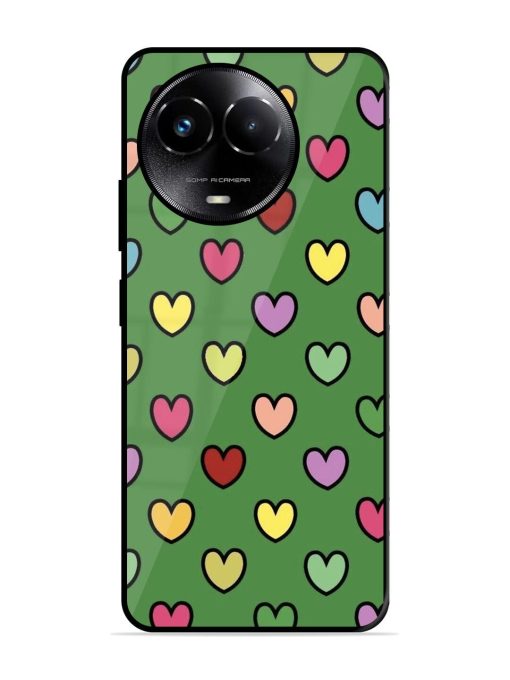 Rainbow Heart Parade Glossy Soft Edge Case for Realme C67 (5G) Chachhi