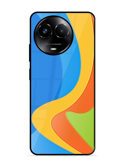 Curvy Color Cascade Glossy Soft Edge Case for Realme C67 (5G)