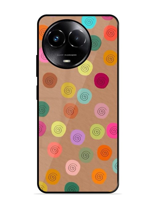 Swirly Dots On Kraft Glossy Soft Edge Case for Realme C67 (5G) Chachhi