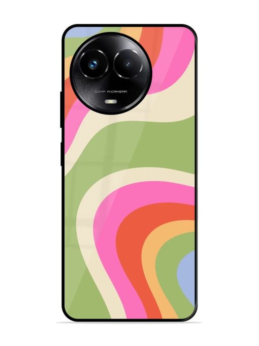 Wavy Rainbow Wonderland Glossy Soft Edge Case for Realme C67 (5G) Chachhi