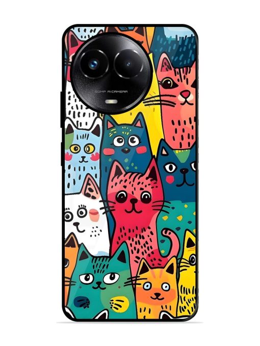 Feline Frenzy Glossy Soft Edge Case for Realme C67 (5G) Chachhi