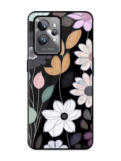 Whimsical Blooms On Black Glossy Soft Edge Case for Realme Gt 2 Pro Chachhi