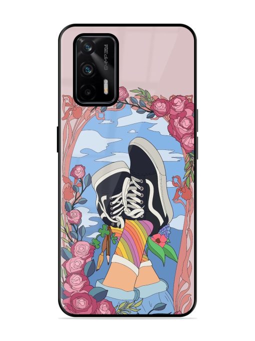 Floral Fantasy Glossy Soft Edge Case for Realme Gt (5G) Chachhi