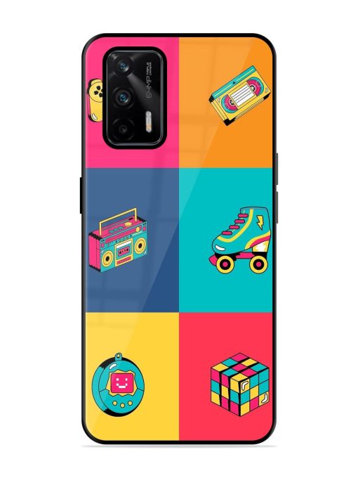 90S Throwback Grid Glossy Soft Edge Case for Realme Gt (5G) Chachhi