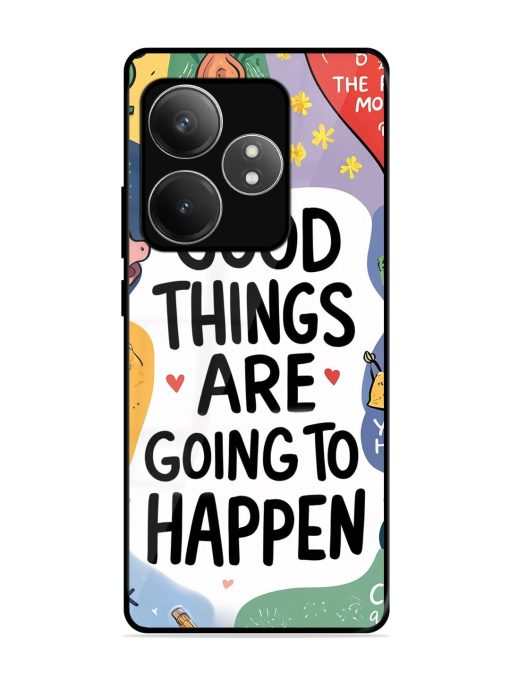 Uplifting Scribbles Glossy Soft Edge Case for Realme Gt 6T (5G) Chachhi