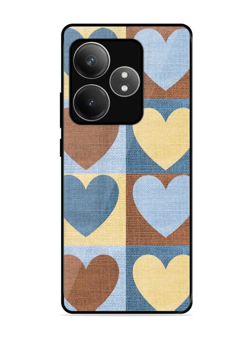 Hearts On Canvas Glossy Soft Edge Case for Realme Gt 6T (5G) Chachhi