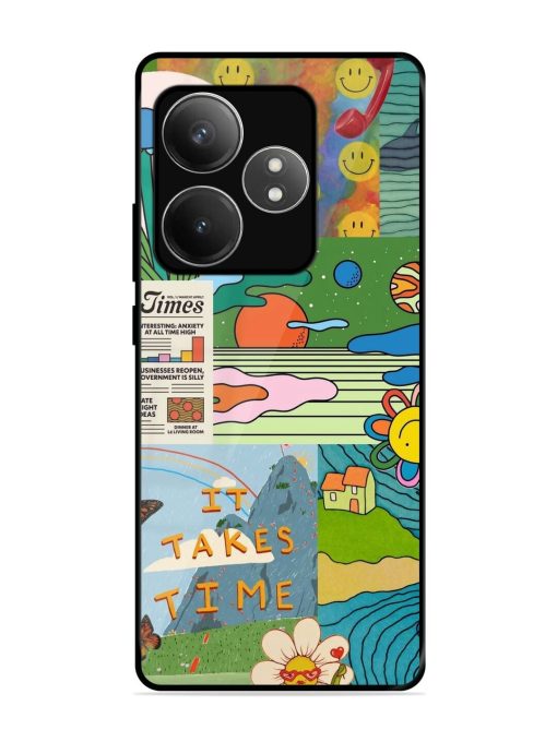 Groovy Vibes Glossy Soft Edge Case for Realme Gt 6T (5G) Chachhi