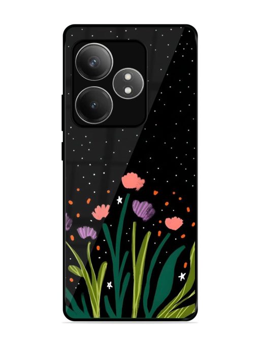 Midnight Bloom Glossy Soft Edge Case for Realme Gt 6T (5G) Chachhi