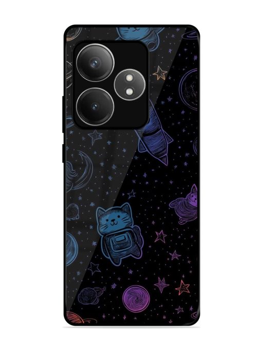 Cosmic Cat Chaos Glossy Soft Edge Case for Realme Gt 6T (5G) Chachhi