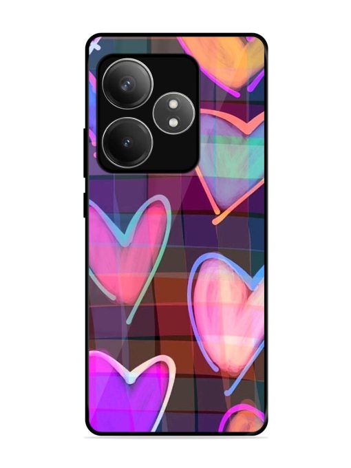 Neon Hearts Glossy Soft Edge Case for Realme Gt 6T (5G) Chachhi