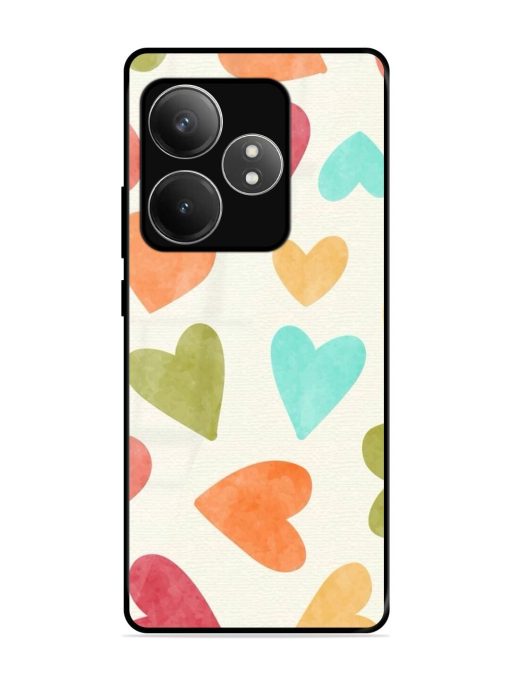 Watercolor Hearts Glossy Soft Edge Case for Realme Gt 6T (5G)