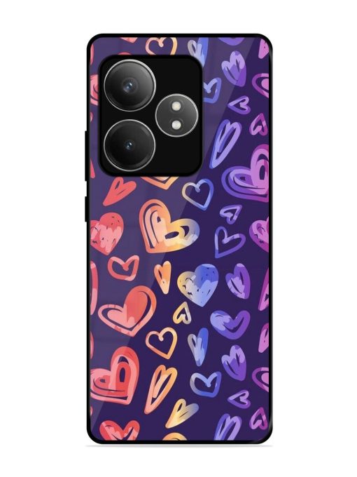 Rainbow Hearts Glossy Soft Edge Case for Realme Gt 6T (5G) Chachhi