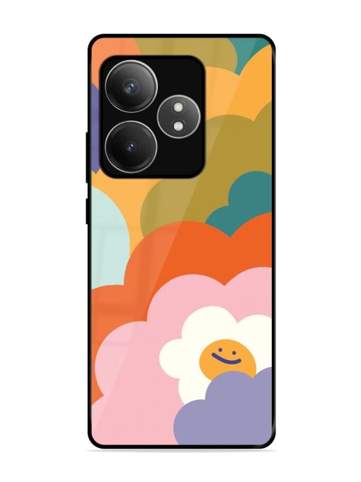 Happy Flower Power Glossy Soft Edge Case for Realme Gt 6T (5G) Chachhi