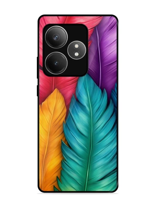 Rainbow Feathers Glossy Soft Edge Case for Realme Gt 6T (5G) Chachhi