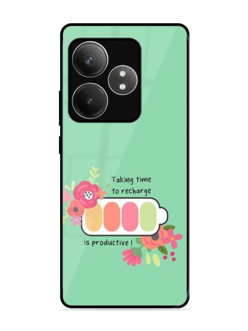 Recharge And Bloom Glossy Soft Edge Case for Realme Gt 6T (5G) Chachhi