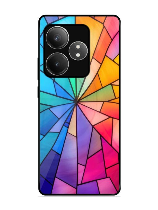 Stained Glass Kaleidoscope Of Colors Glossy Soft Edge Case for Realme Gt 6T (5G) Chachhi