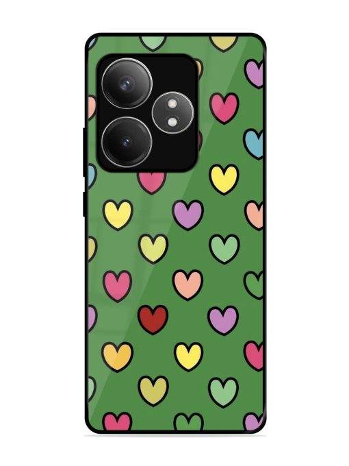 Rainbow Heart Parade Glossy Soft Edge Case for Realme Gt 6T (5G) Chachhi