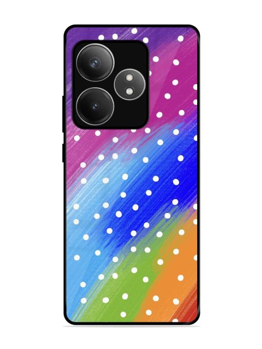 Rainbow Polka Dot Dream Glossy Soft Edge Case for Realme Gt 6T (5G) Chachhi