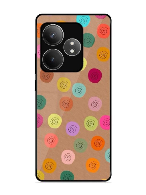 Swirly Dots On Kraft Glossy Soft Edge Case for Realme Gt 6T (5G) Chachhi