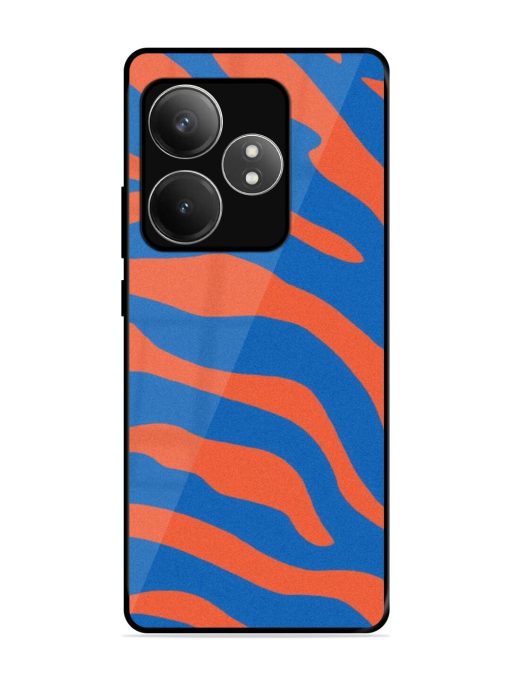 Zebra Stripes In Blue And Orange Glossy Soft Edge Case for Realme Gt 6T (5G)