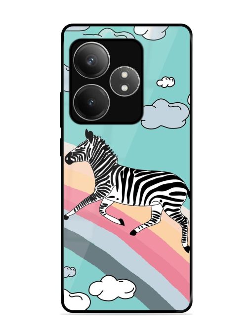 Zebra On A Rainbow Glossy Soft Edge Case for Realme Gt 6T (5G) Chachhi