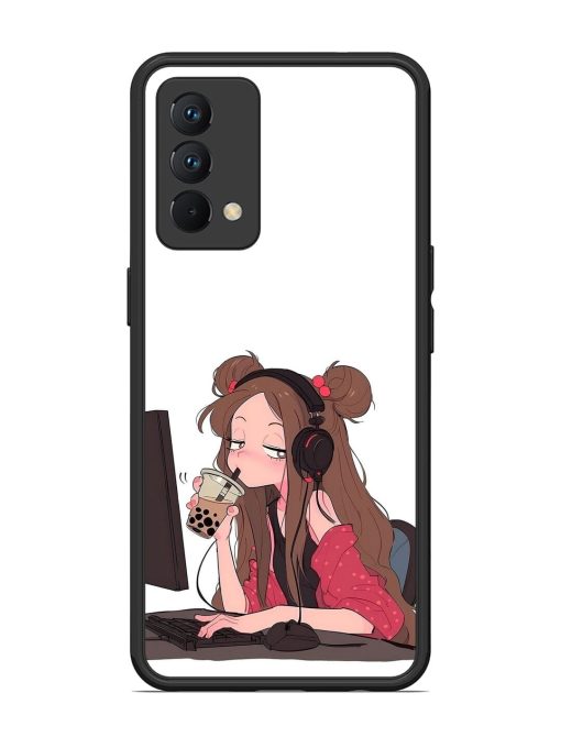 Girl Playing On Pc Glossy Soft Edge Case for Realme Gt Master Edition Chachhi