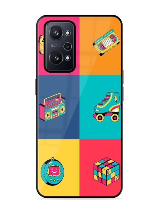 90S Throwback Grid Glossy Soft Edge Case for Realme Gt Neo 2 Chachhi