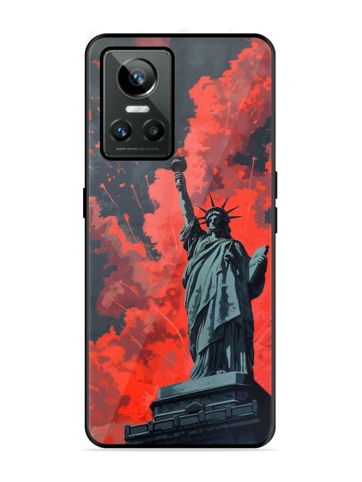 Lady Liberty'S Firework Finale Glossy Soft Edge Case for Realme Gt Neo 3 Chachhi