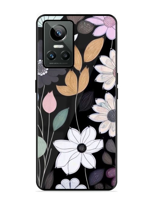 Whimsical Blooms On Black Glossy Soft Edge Case for Realme Gt Neo 3 Chachhi