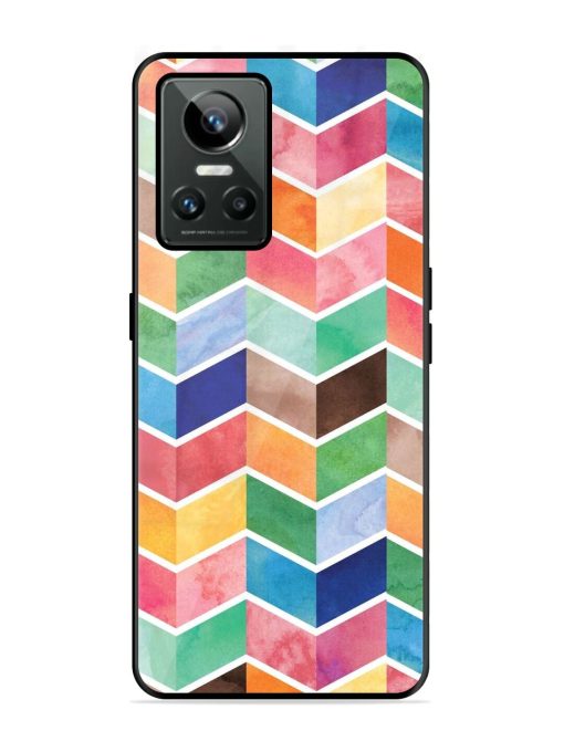 Watercolor Chevron Whimsy Glossy Soft Edge Case for Realme Gt Neo 3 Chachhi