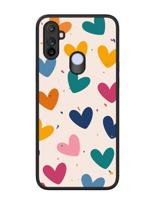 Rainbow Hearts Glossy Soft Edge Case for Realme Narzo 10A