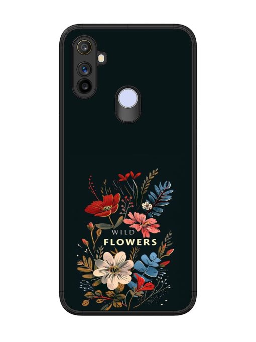 Dark Floral Glossy Soft Edge Case for Realme Narzo 10A