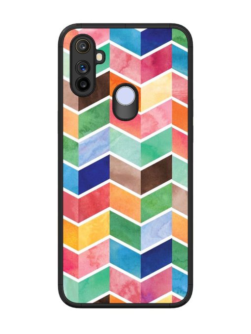 Watercolor Chevron Whimsy Glossy Soft Edge Case for Realme Narzo 10A