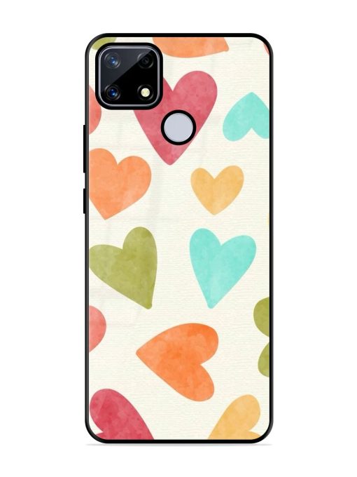 Watercolor Hearts Glossy Soft Edge Case for Realme Narzo 20 Chachhi