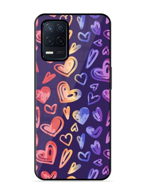 Rainbow Hearts Glossy Soft Edge Case for Realme Narzo 30 (5G) Chachhi