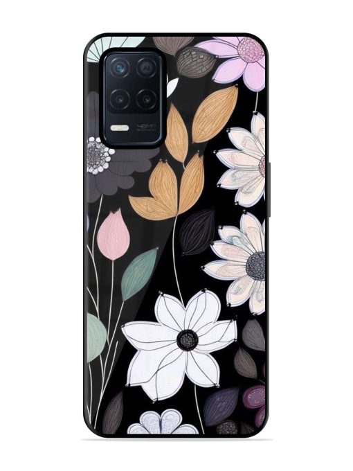 Whimsical Blooms On Black Glossy Soft Edge Case for Realme Narzo 30 (5G) Chachhi