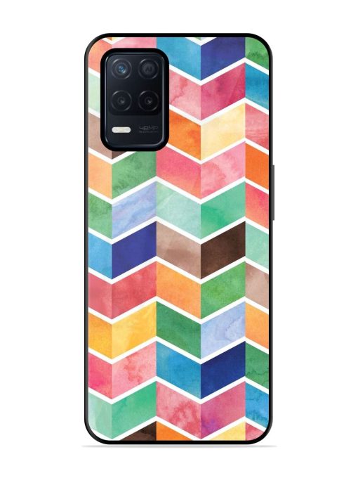 Watercolor Chevron Whimsy Glossy Soft Edge Case for Realme Narzo 30 (5G) Chachhi