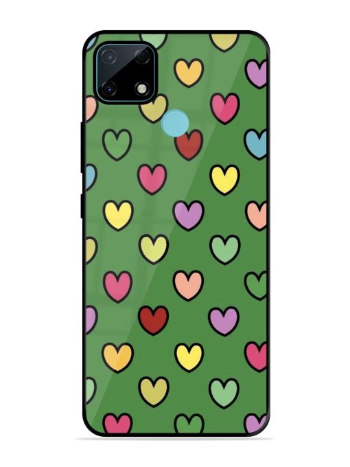 Rainbow Heart Parade Glossy Soft Edge Case for Realme Narzo 30A Chachhi