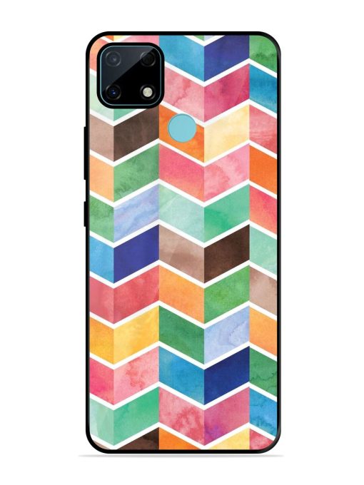 Watercolor Chevron Whimsy Glossy Soft Edge Case for Realme Narzo 30A