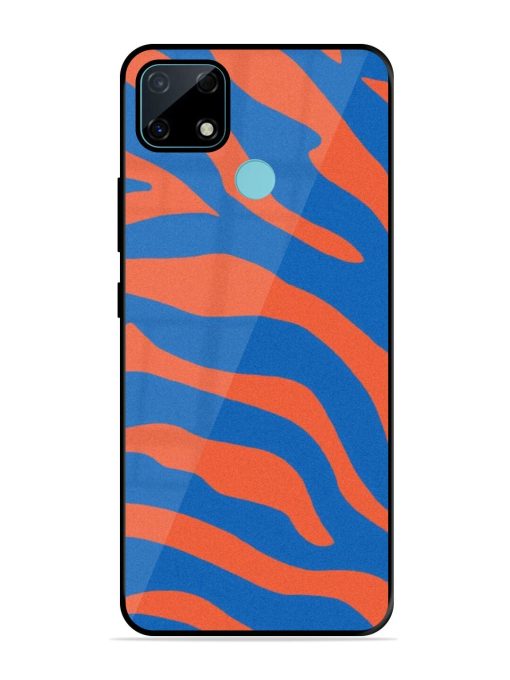 Zebra Stripes In Blue And Orange Glossy Soft Edge Case for Realme Narzo 30A Chachhi