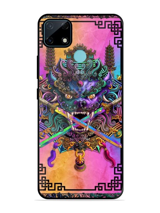 Psychedelic Fu Dog Tapestry Glossy Soft Edge Case for Realme Narzo 30A Chachhi