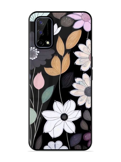 Whimsical Blooms On Black Glossy Soft Edge Case for Realme Narzo 30 Pro (5G) Chachhi