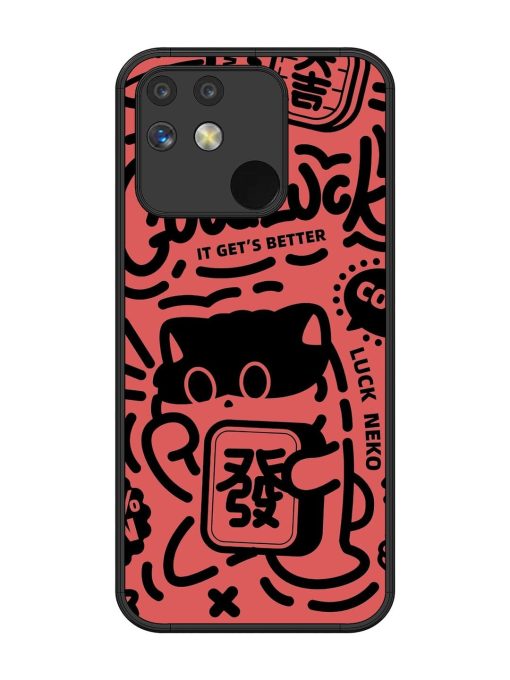 Lucky Cat Doodle Glossy Soft Edge Case for Realme Narzo 50 (5G)